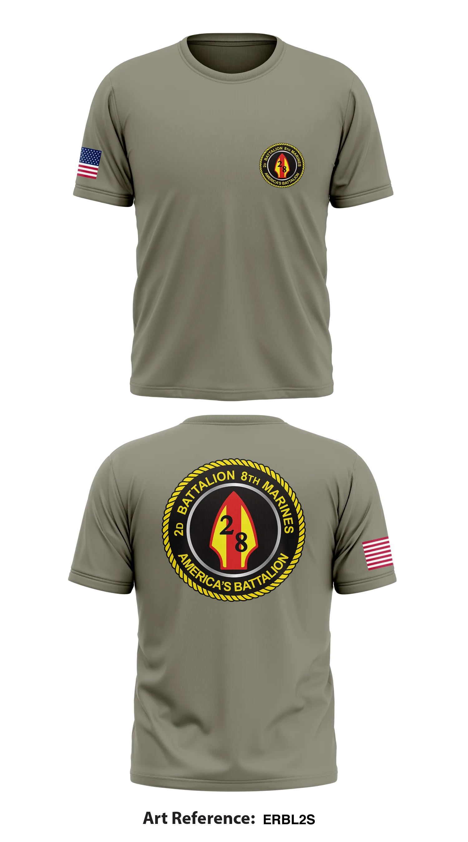 2nd battalion 8th marines  Store 1 Core Men's SS Performance Tee - ERBL2s