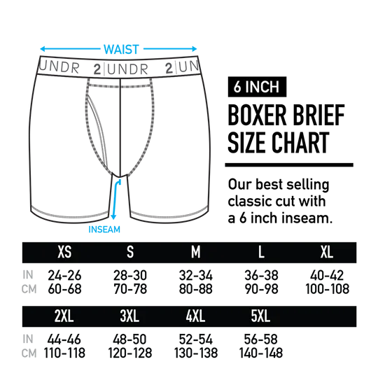 2UNDR - 6 " Swing Shift Boxer Brief - Black/Grey