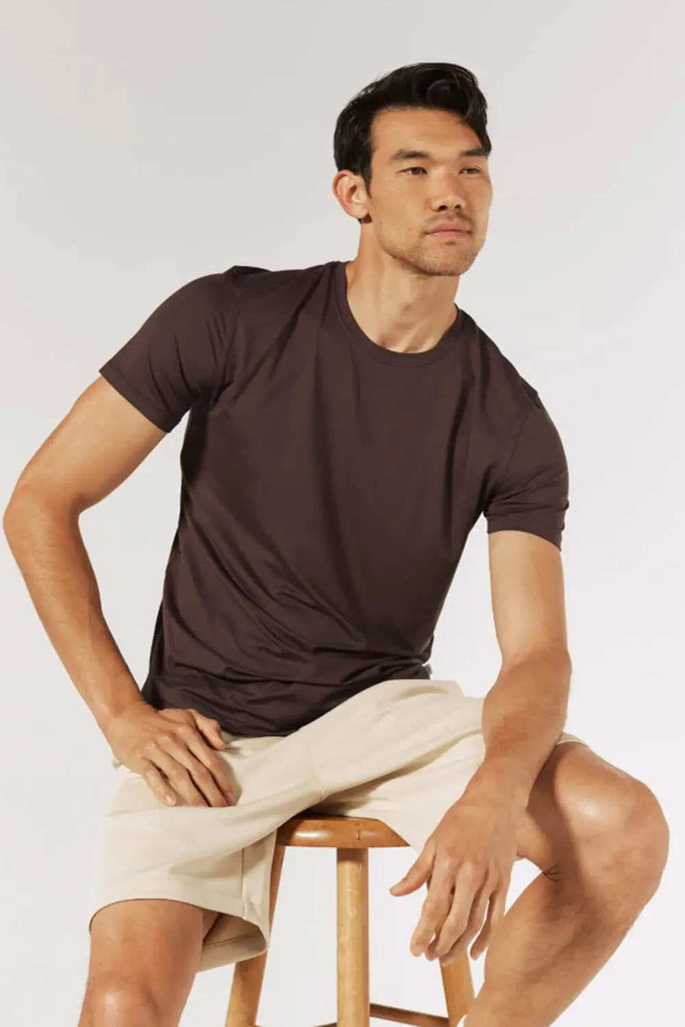 7Diamonds Core Crew T-Shirt for Men in Bordeaux | CSMT-4207-BORDEAUX