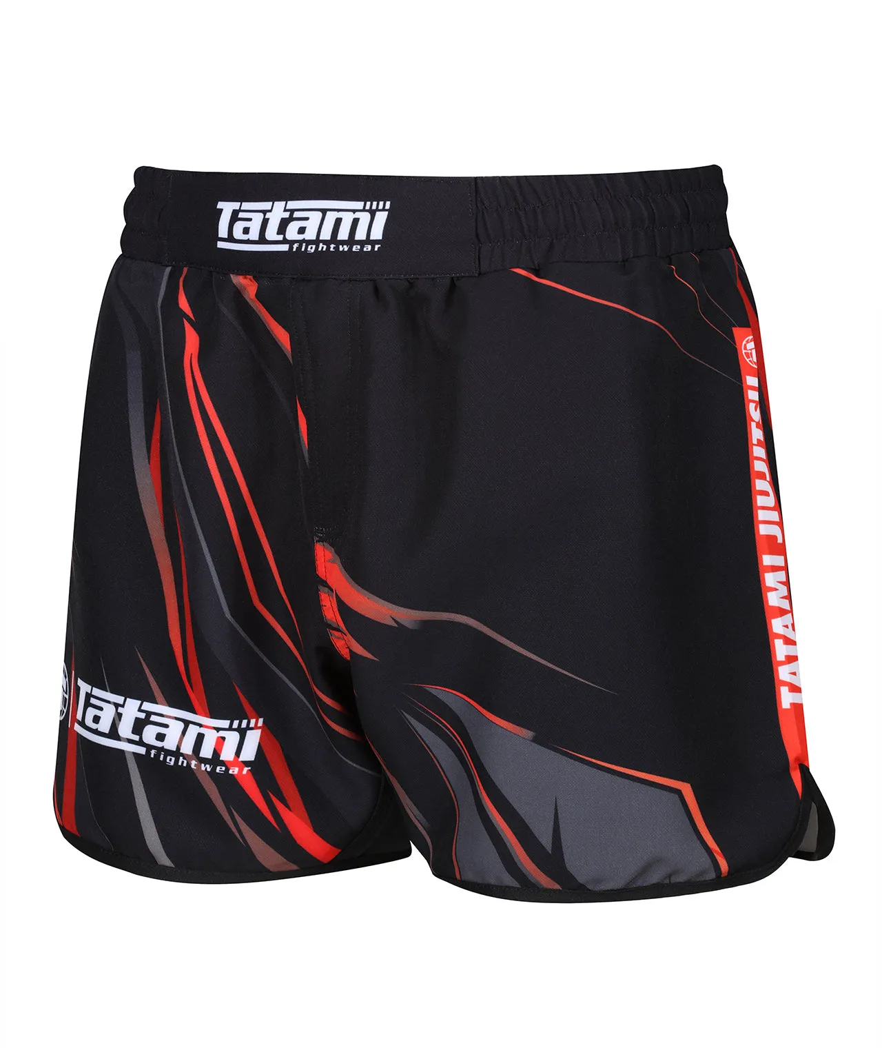 Abstract High Cut Shorts - Grey & Red