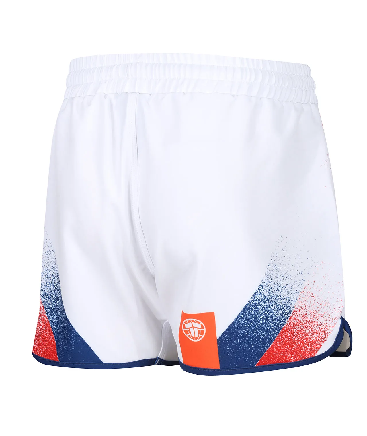 Abstract High Cut Shorts - White & Navy