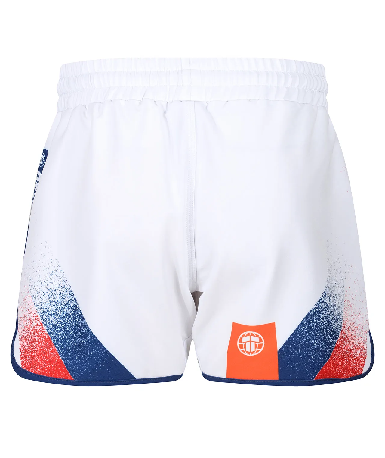Abstract High Cut Shorts - White & Navy