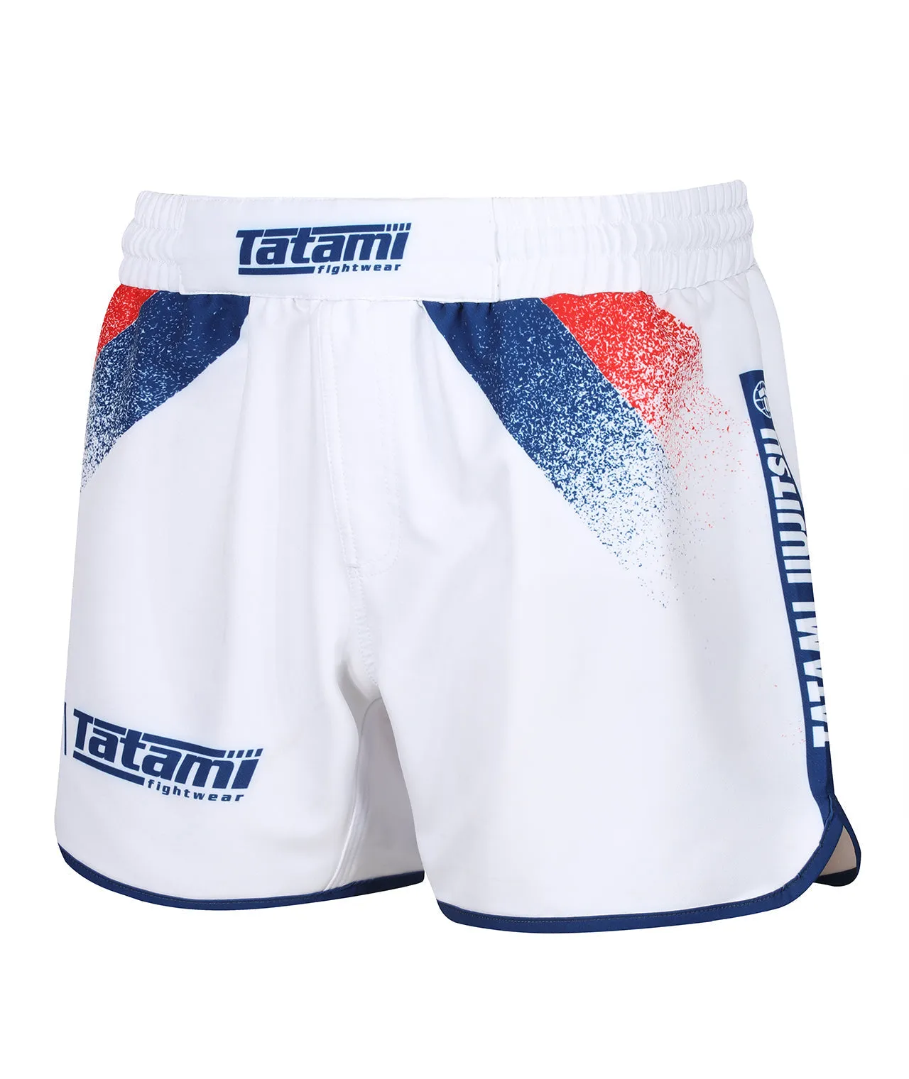 Abstract High Cut Shorts - White & Navy