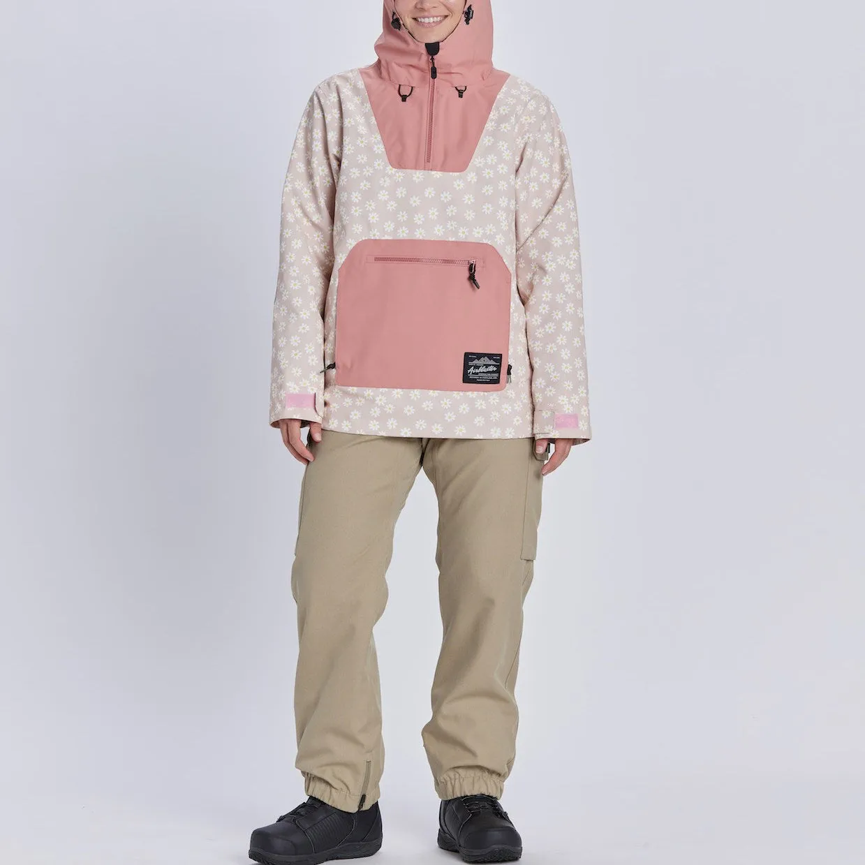 Airblaster Freedom Pull Over Jacket Womens Blush Daisy