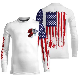 American flag Crappie Kid long sleeve fishing personalized patriotic UV Protection Fishing Shirts NQS5485