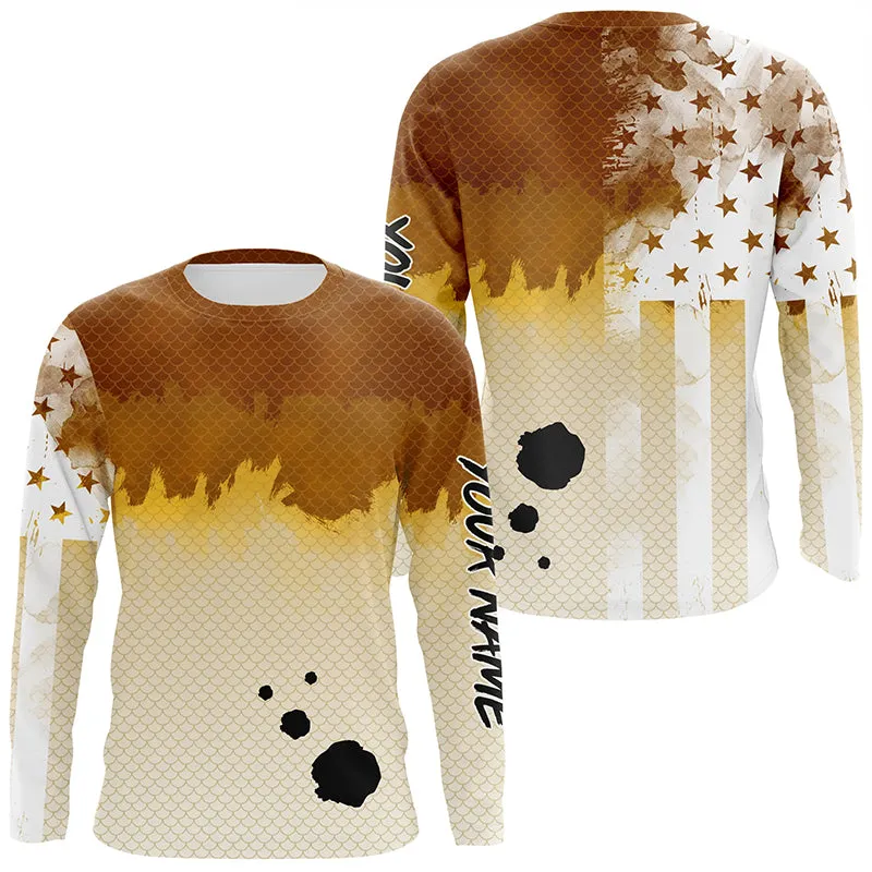 American flag Redfish fishing scales personalized patriotic UV Protection Long Sleeve Fishing jerseys NQS5629