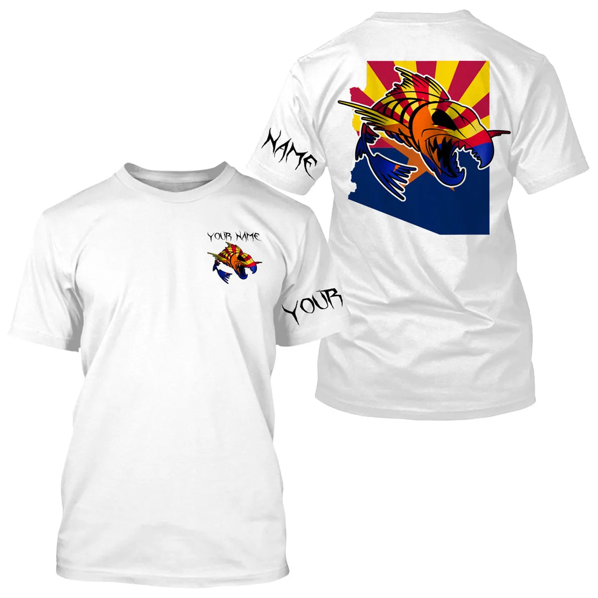 Arizona fishing fish reaper skull Custom name fishing shirts jerseys | Tshirt - NPQ942