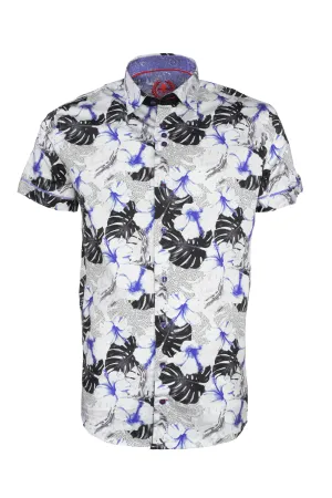 Au Noir Axel Short Sleeve Shirt White-Black