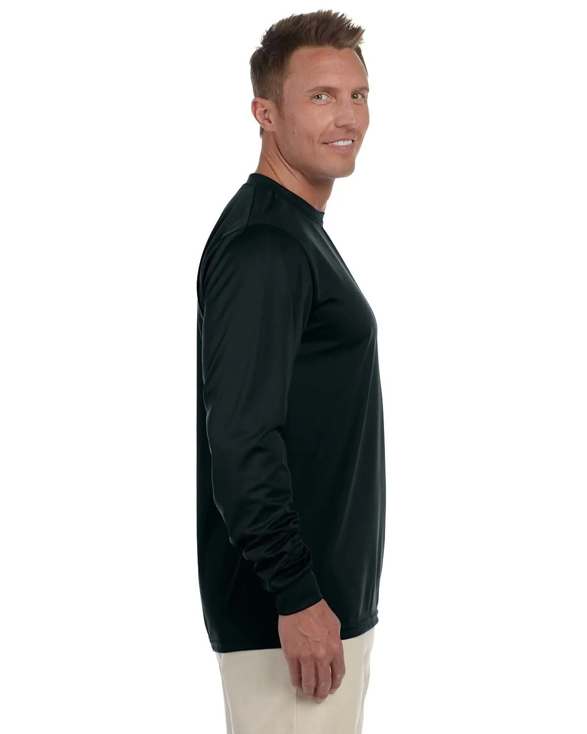 Augusta Long Sleeve Moisture Wicking T-Shirt | Black