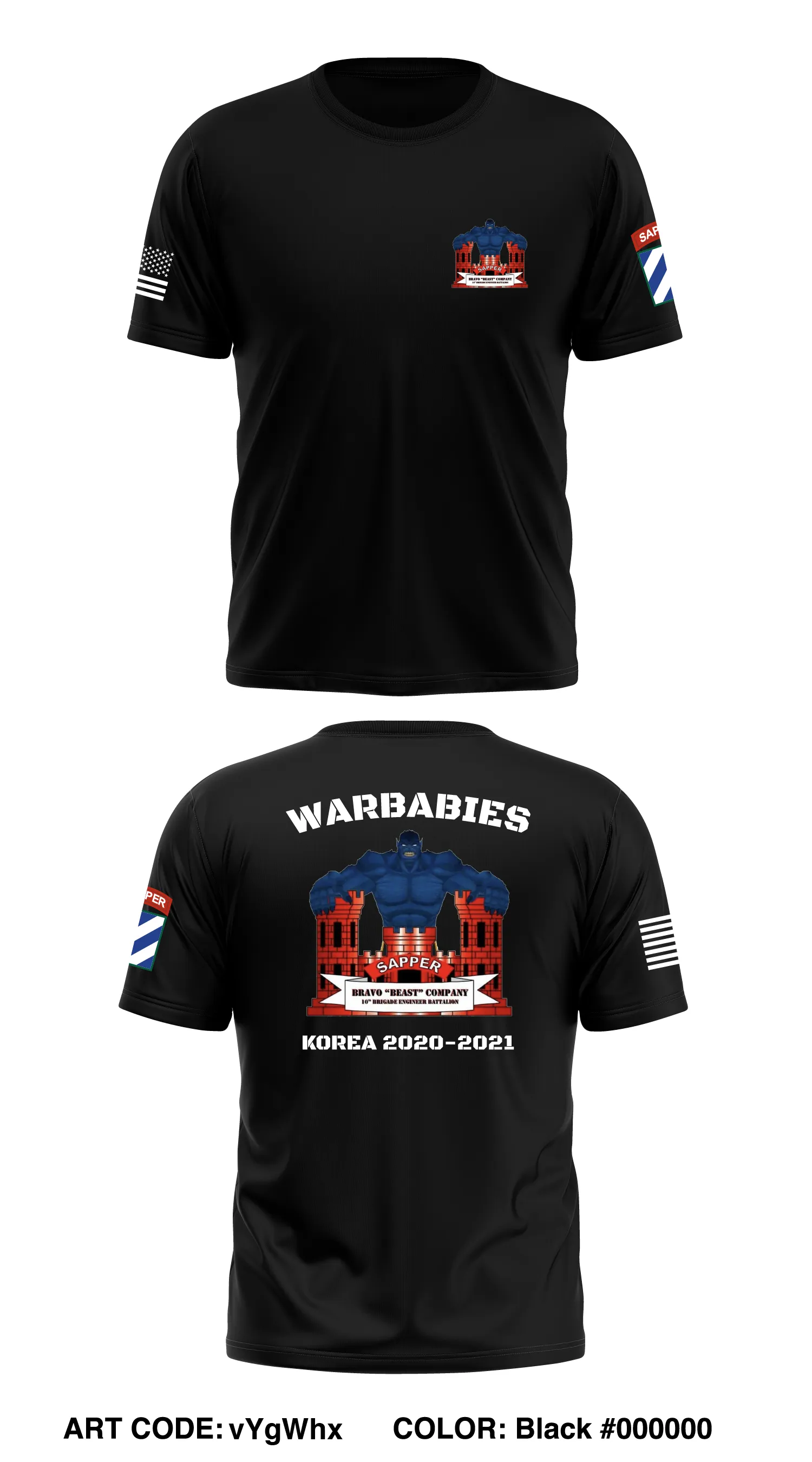 B CO 10 BEB 1ABCT 3ID  Store 1 Core Men's SS Performance Tee - vYgWhx