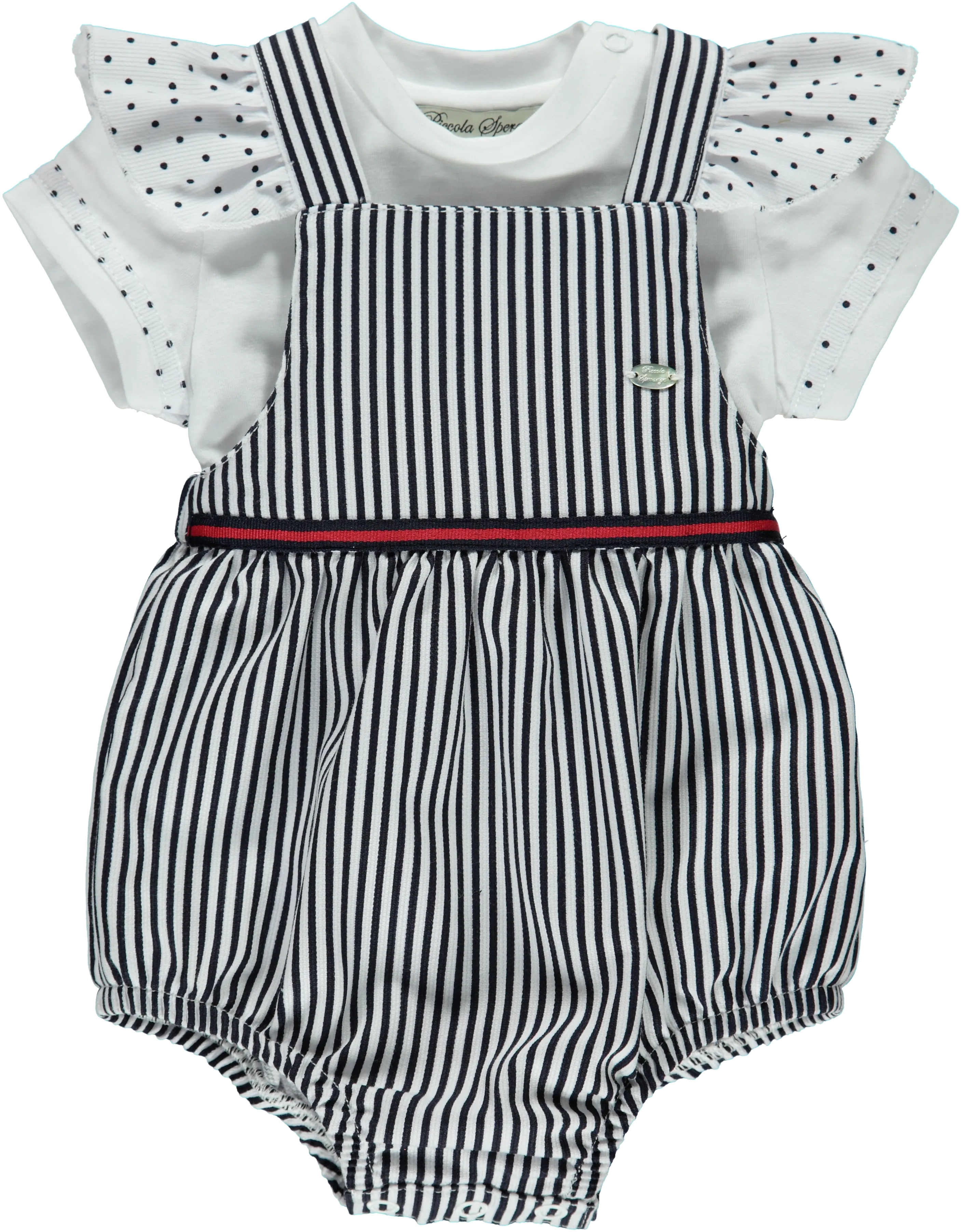 Baby girl blue and white shortie set