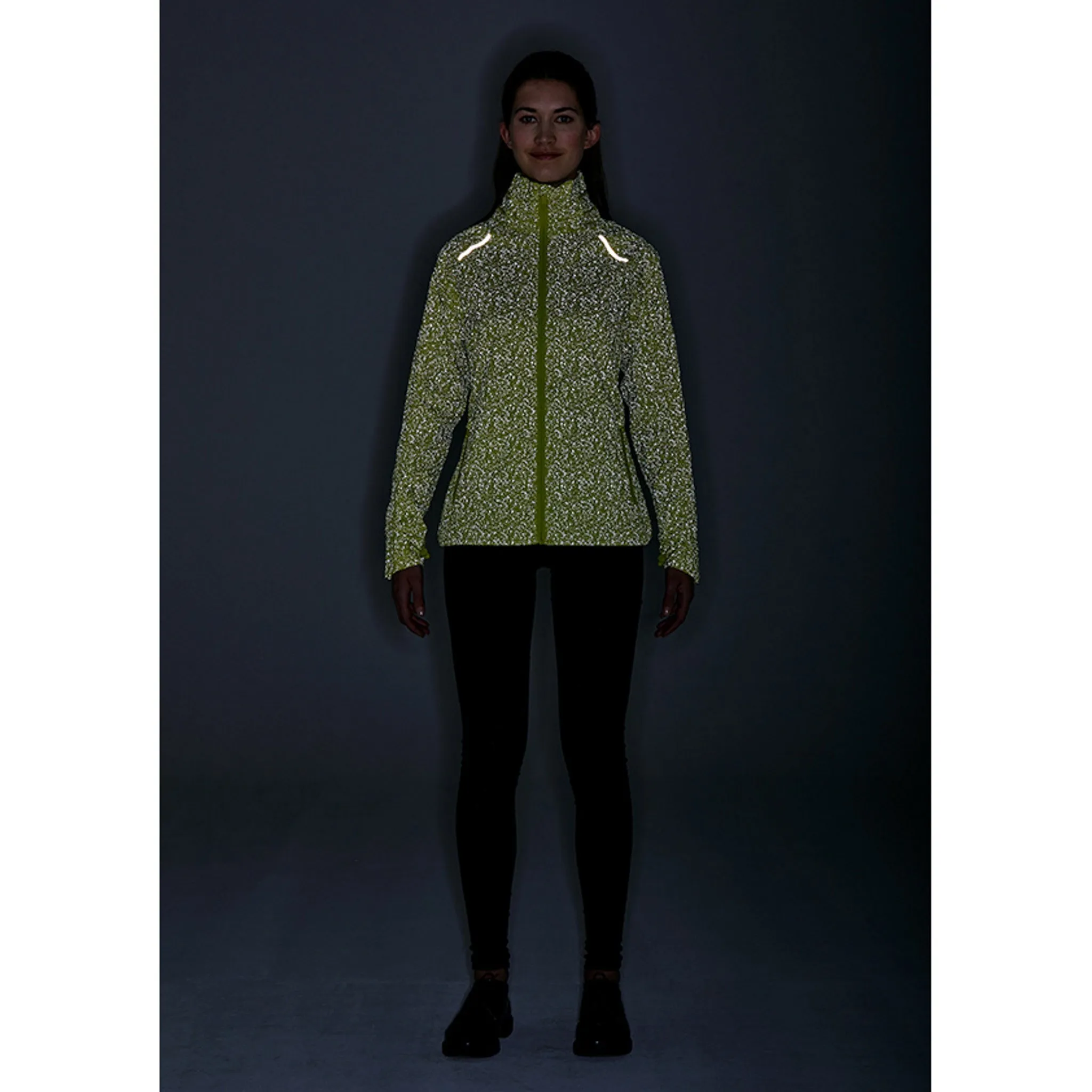 Basil Skane Women's Hi-Vis Bicycle Rain Jacket Neon Yellow Full Reflective