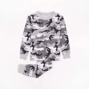 Camo Print on Heather Grey PJ Set