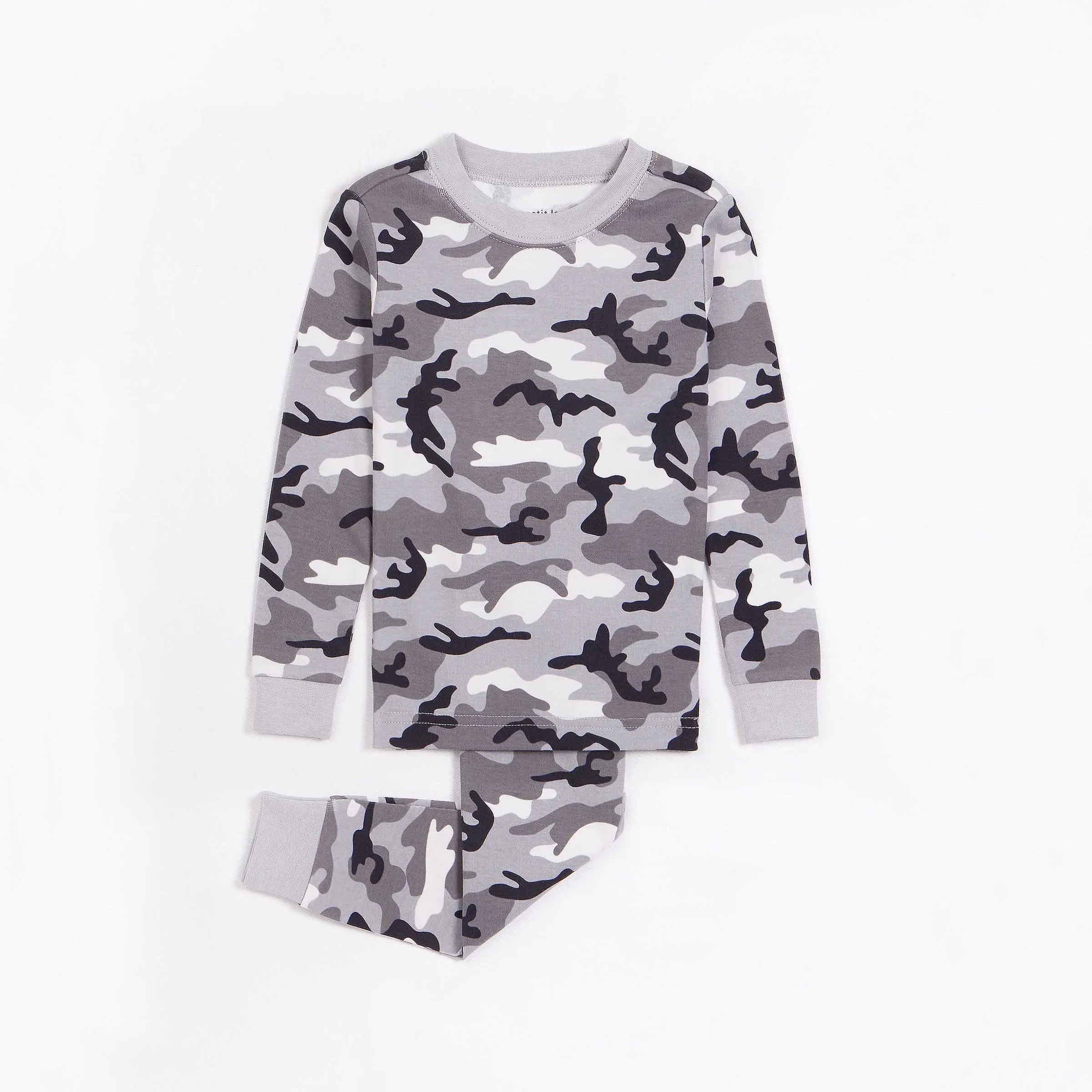 Camo Print on Heather Grey PJ Set