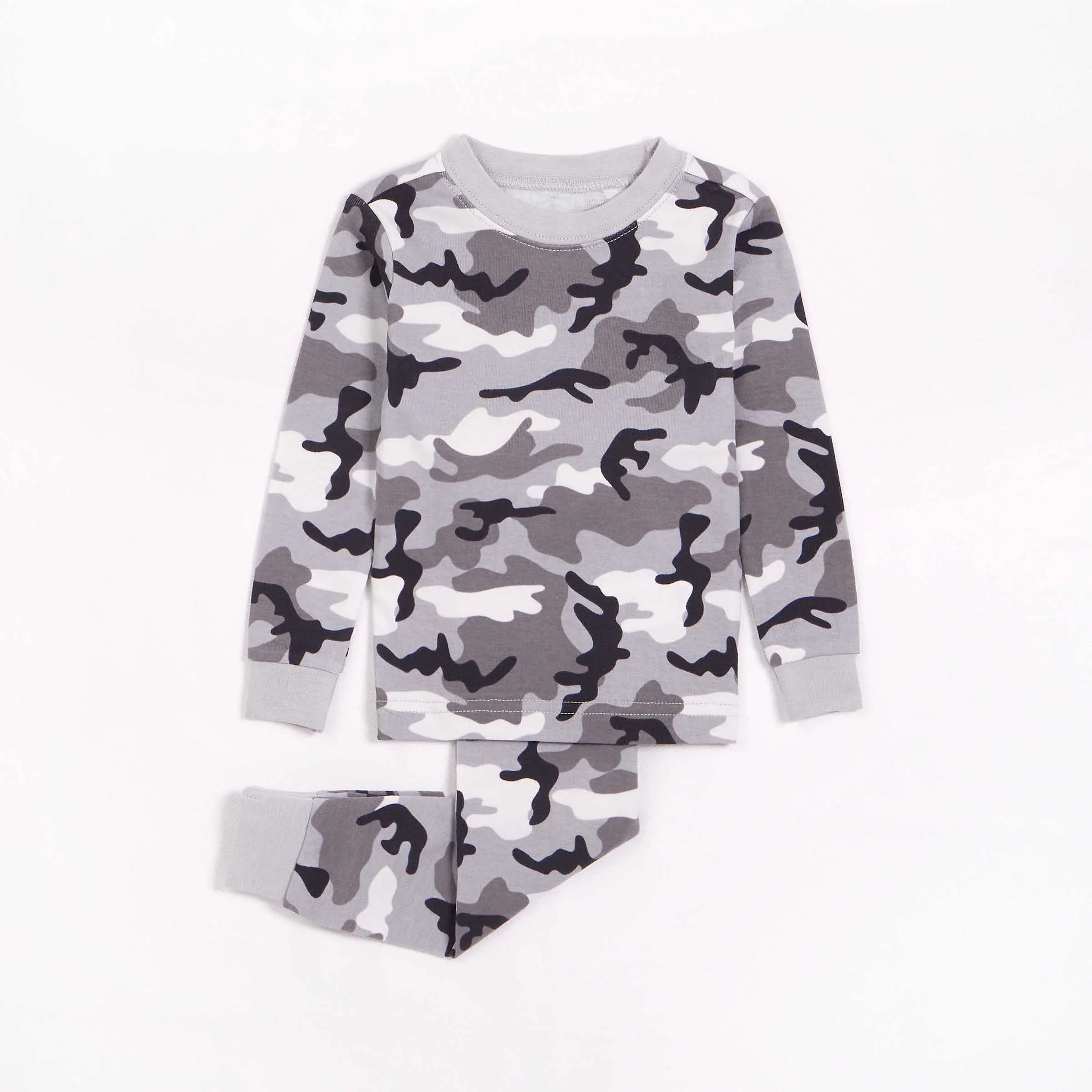 Camo Print on Heather Grey PJ Set