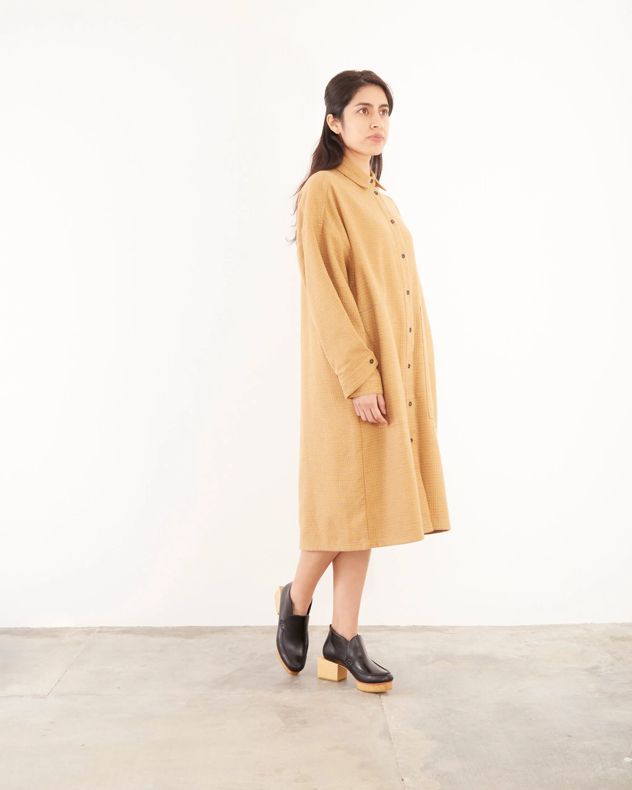 Cast Shirtdress in Orange Houndstooth