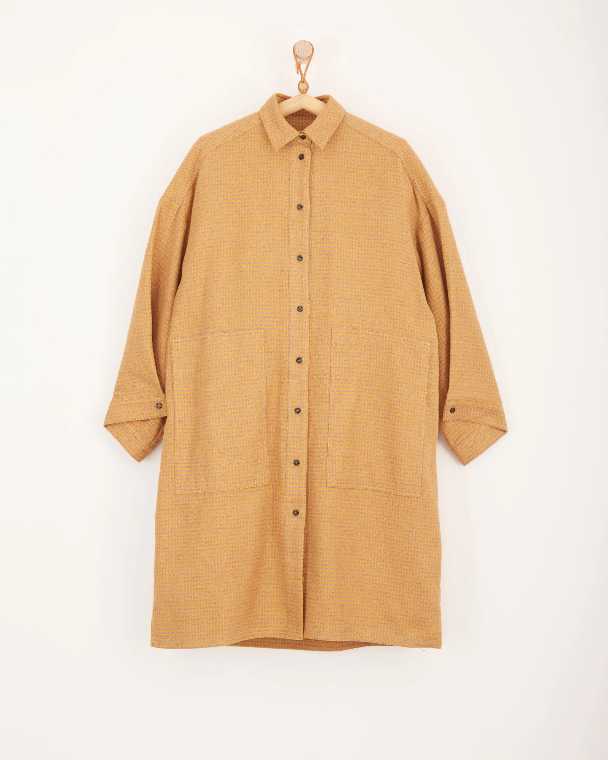 Cast Shirtdress in Orange Houndstooth