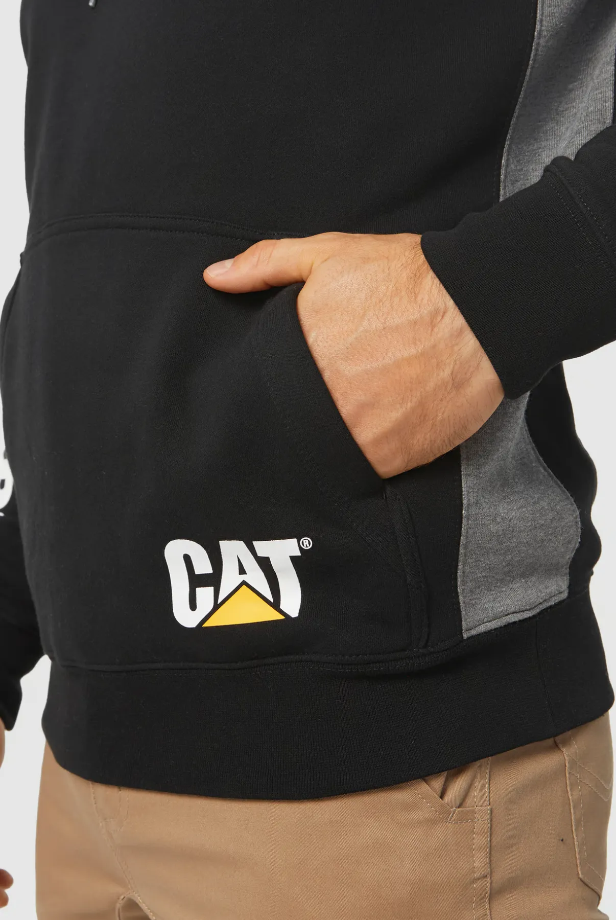 CAT Logo Panel Hooded Sweat