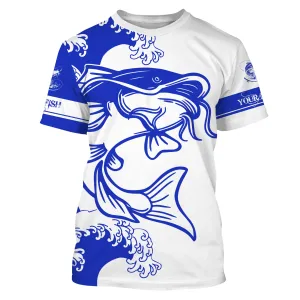 Catfish fishing tattoo blue Custom name Catfish fishing shirts jerseys | Tshirt - NPQ886