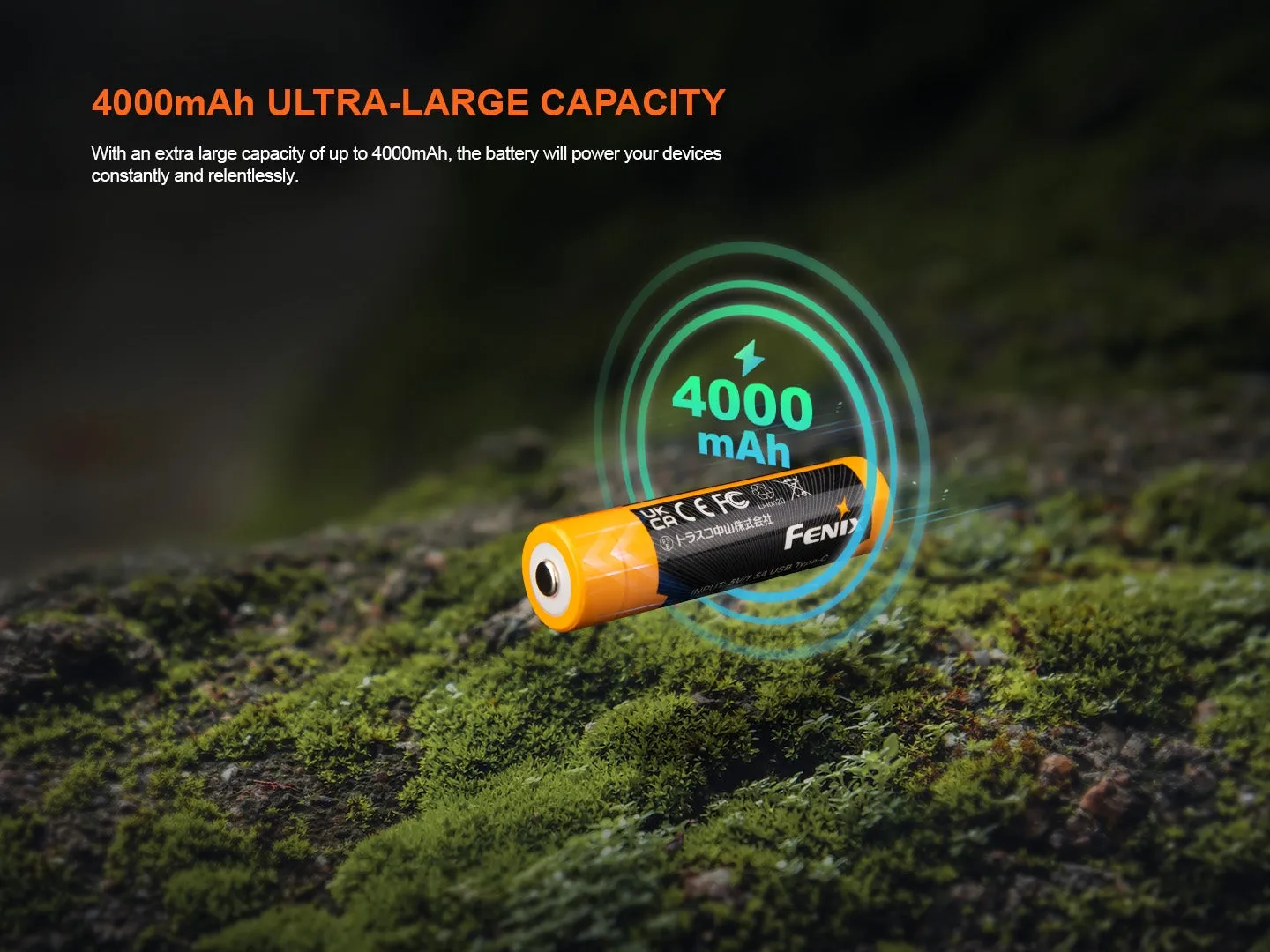 Charging battery USB-C Fenix 18650 4000 mAh (Li-Ion)