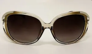 Clear Green Silver Metal  Modern Women Sunglasses.100% UV400