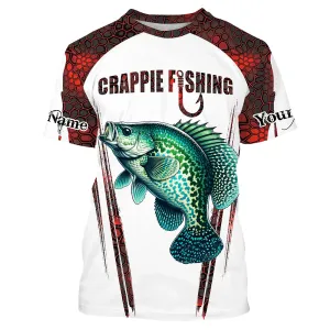 Crappie fishing red camo Custom Funny Fishing T-shirt UV Protection Gift For Fisherman NQS5127
