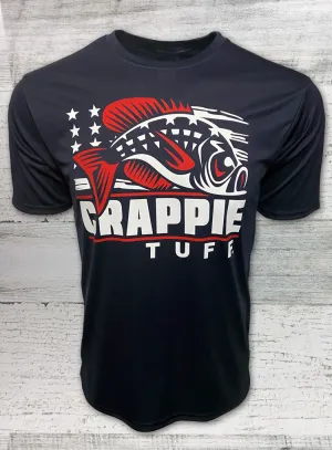 Crappie Tuff - Patriot - Crappie Shirt UV Performance Short Sleeve Tee Navy