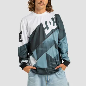 DC Burnout Longsleeve Moto T-Shirt Medium Grey