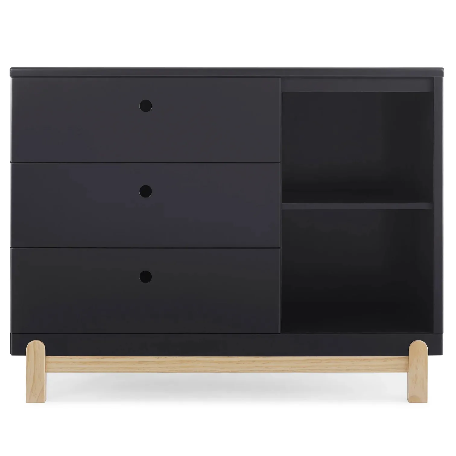 Delta Poppy 3 Drawer Dresser with Cubbies - Midnight & Natural