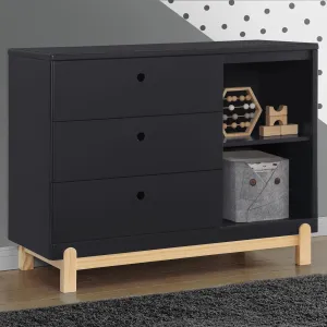 Delta Poppy 3 Drawer Dresser with Cubbies - Midnight & Natural
