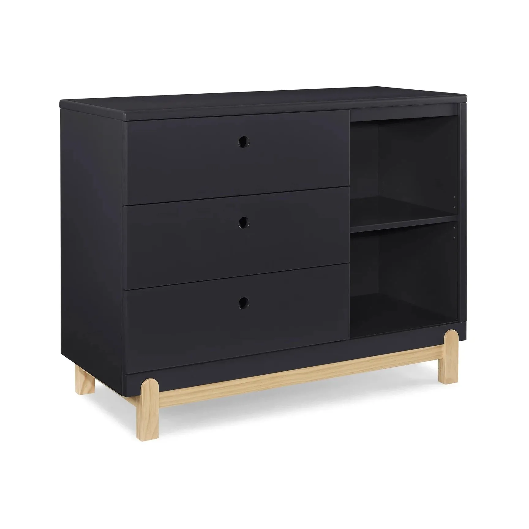Delta Poppy 3 Drawer Dresser with Cubbies - Midnight & Natural