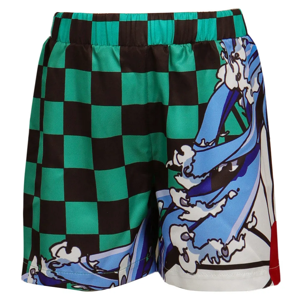 Demon Slayer Kamado Tanjiro Cosplay Costume Beach Pants Halloween Carnival Suit