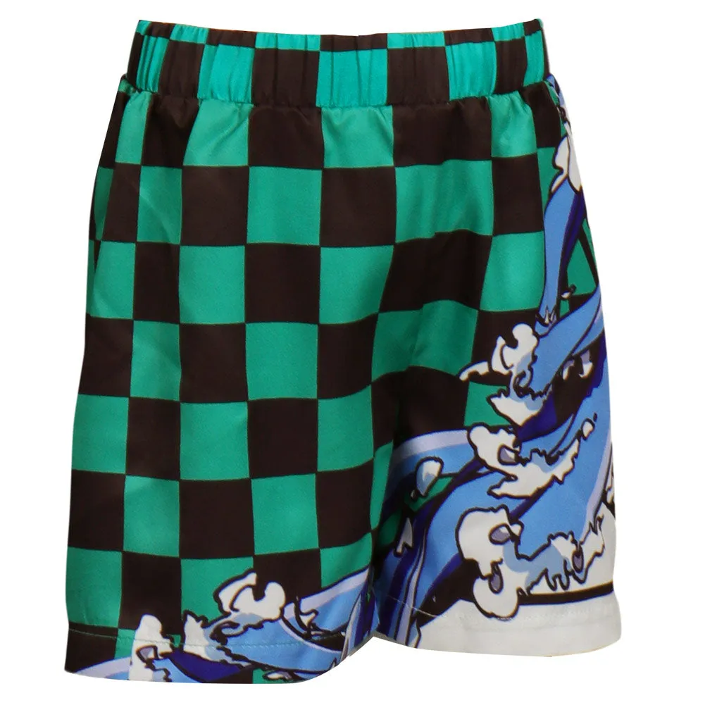 Demon Slayer Kamado Tanjiro Cosplay Costume Beach Pants Halloween Carnival Suit