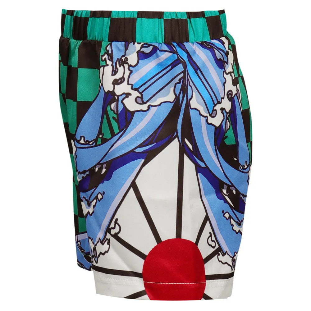 Demon Slayer Kamado Tanjiro Cosplay Costume Beach Pants Halloween Carnival Suit