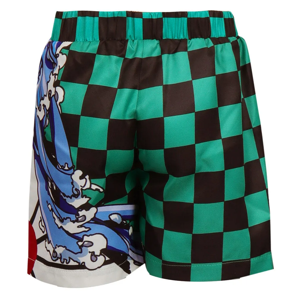 Demon Slayer Kamado Tanjiro Cosplay Costume Beach Pants Halloween Carnival Suit