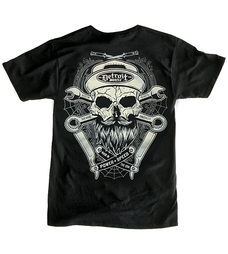 Detroit Muscle, Skull, Beard and Blades, Tee