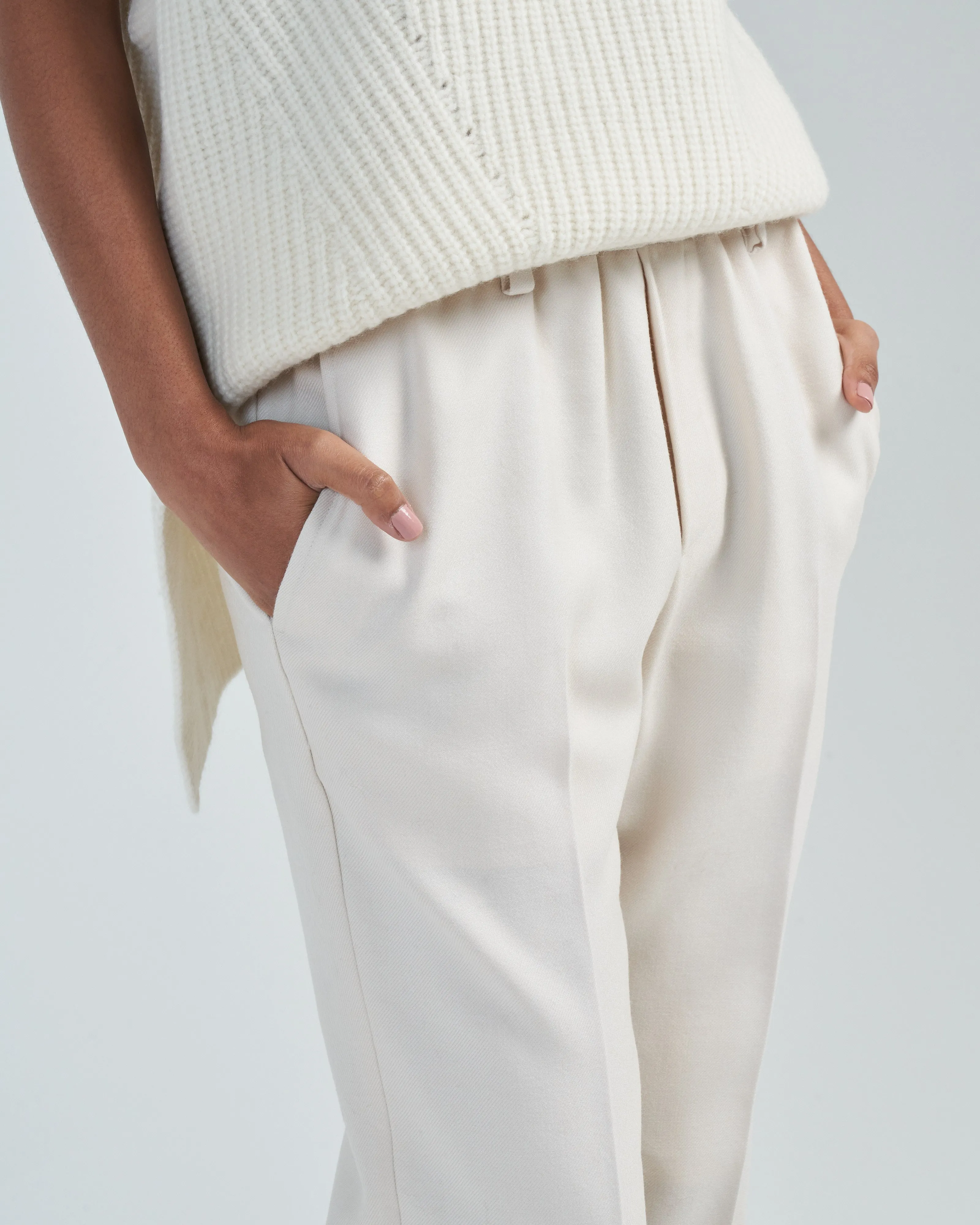 dry wool straight pant