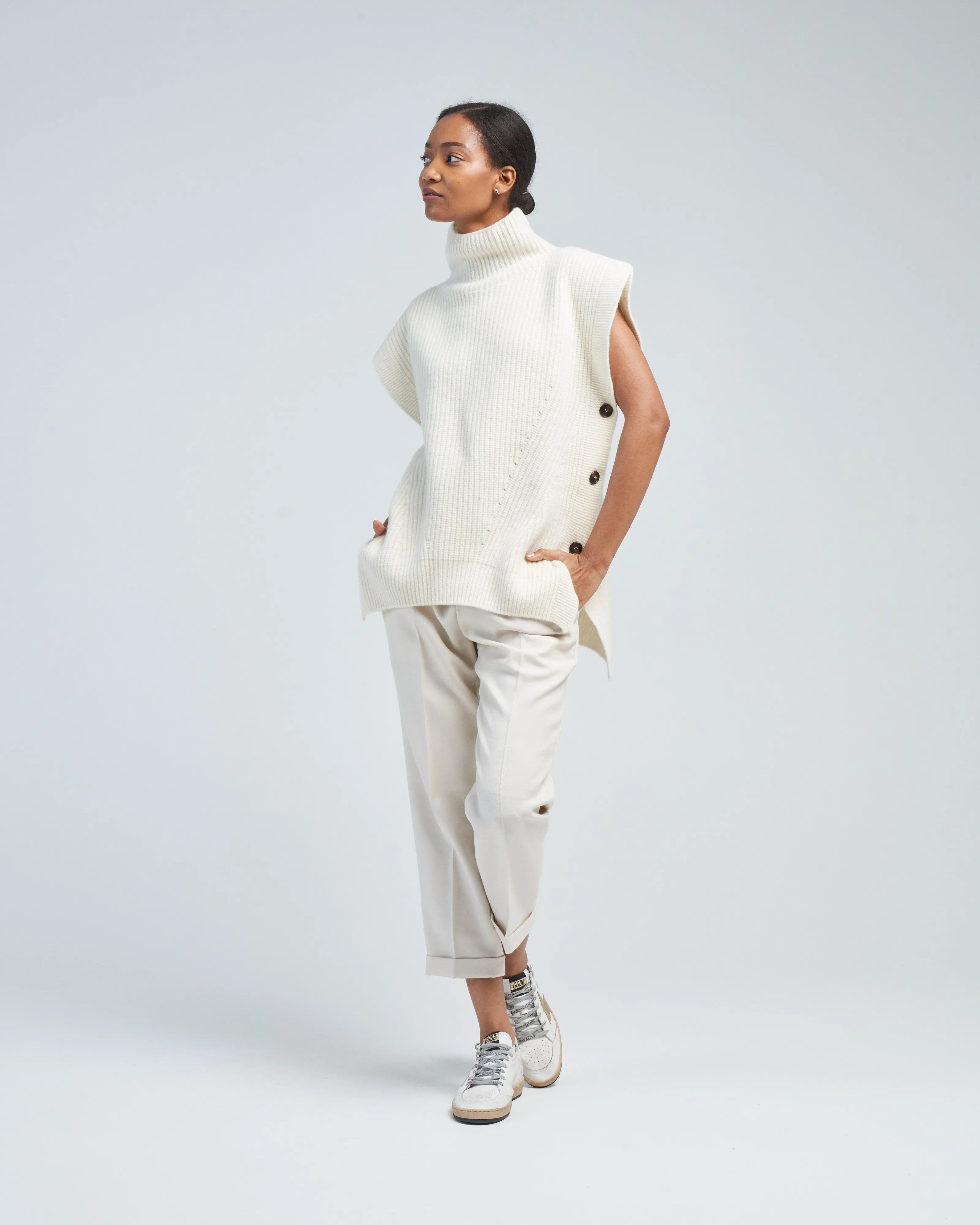 dry wool straight pant