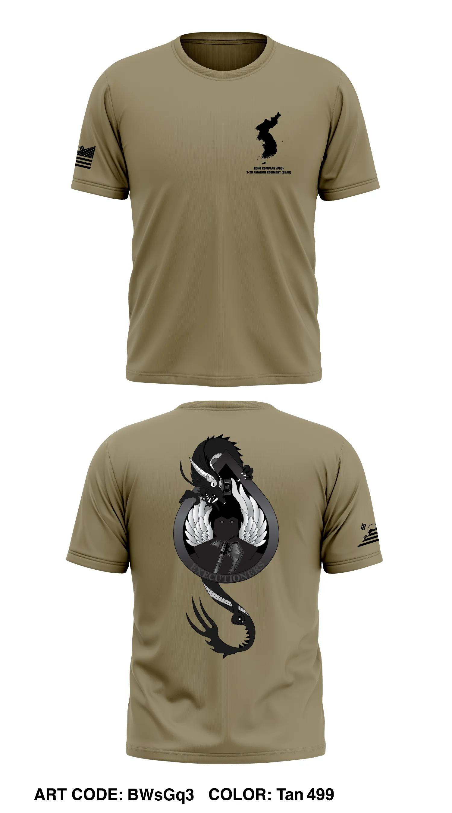 Echo Company (FSC), 3-2D Aviation Regiment (GSAB) Store 1 Core Men's SS Performance Tee - BWsGq3