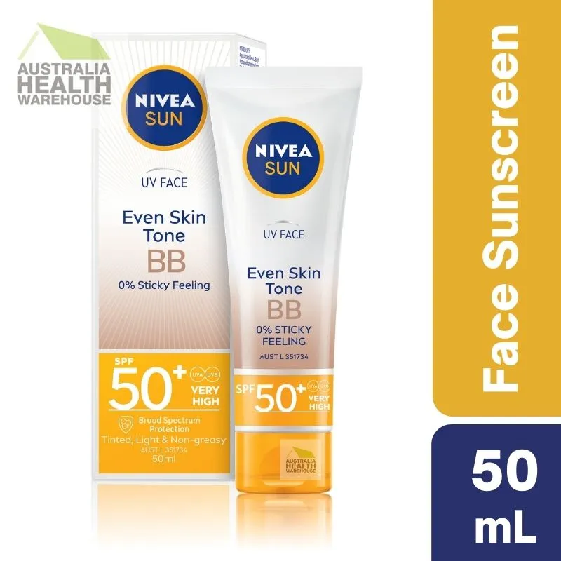 [Expiry: 09/2026] ] Nivea Sun SPF 50 UV Face Even Skin Tone BB Cream 50mL