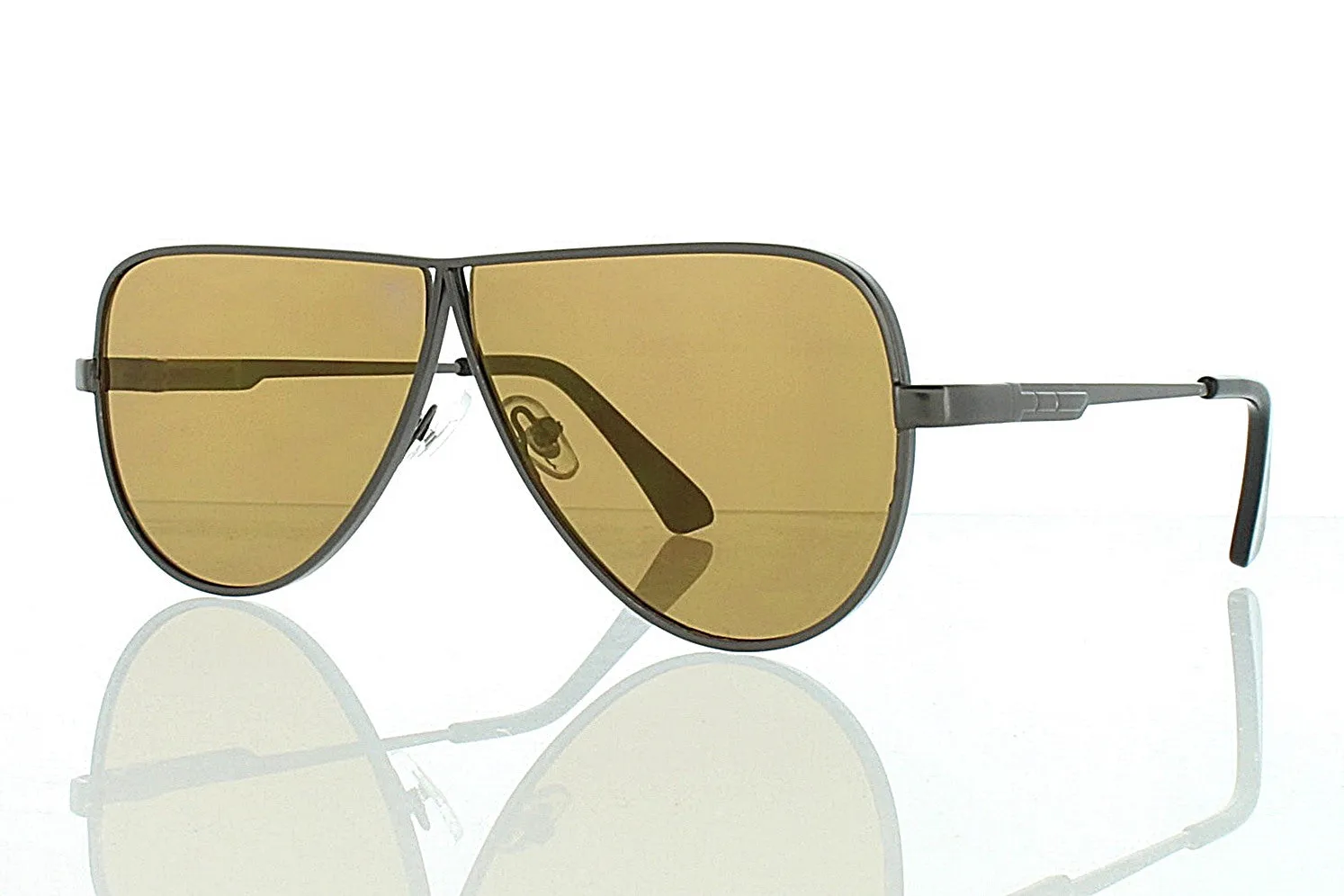 Flat Black Tear Drop Aviator Sunglasses with Brown Lens 100% UV400