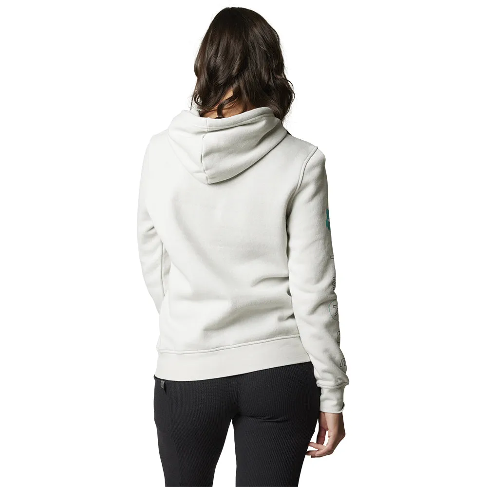 FOX WOMENS DETONATE PULLOVER FLEECE HOODY [LIGHT GREY]