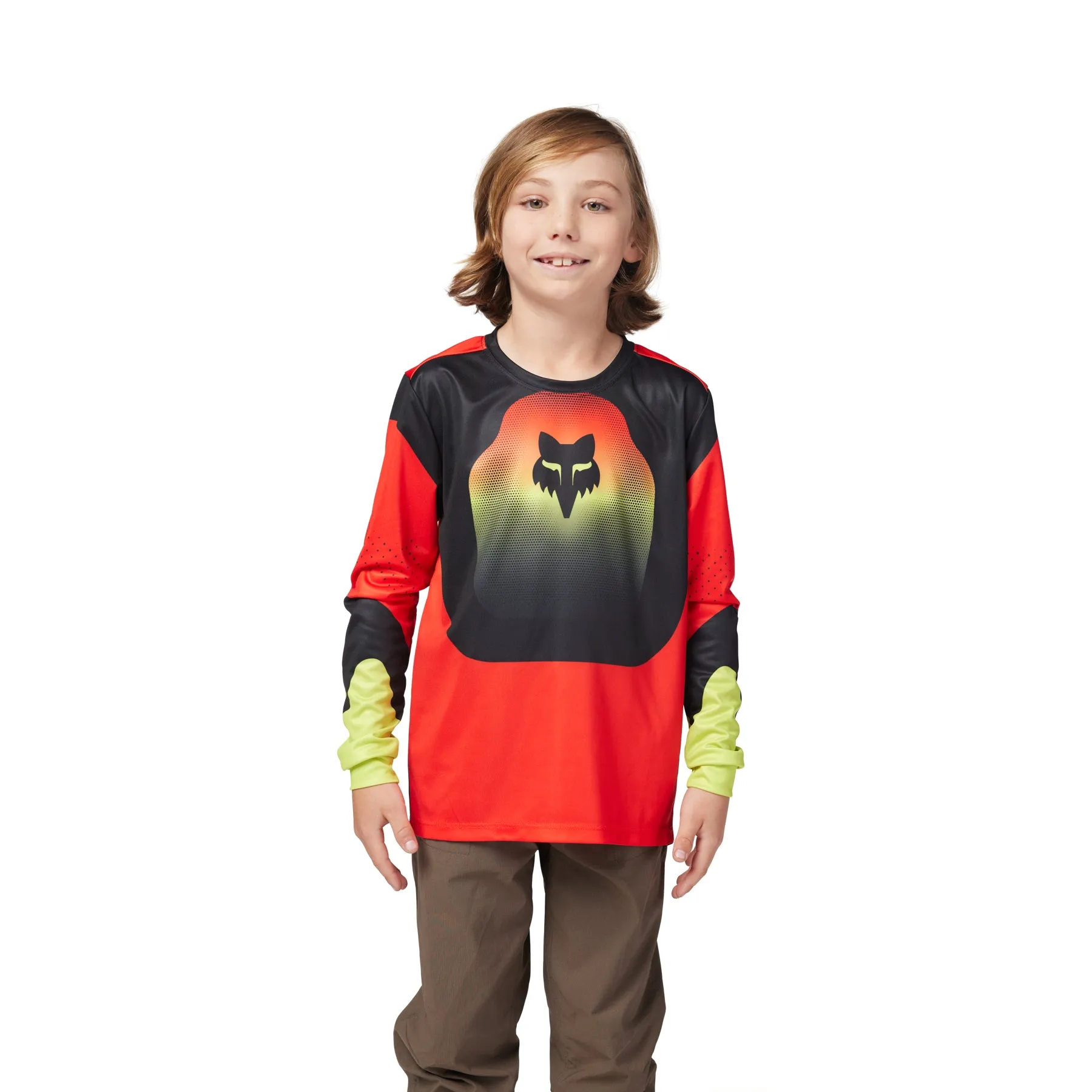 Fox Youth Ranger Ls Jersey Revise Red Yellow