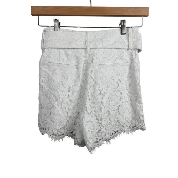GENERATION LOVE Sydney White Lace Shorts Belted Size XS NEW