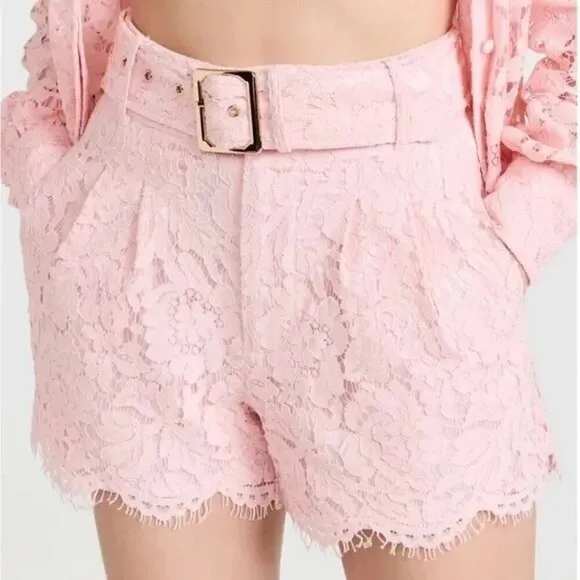 GENERATION LOVE Sydney White Lace Shorts Belted Size XS NEW
