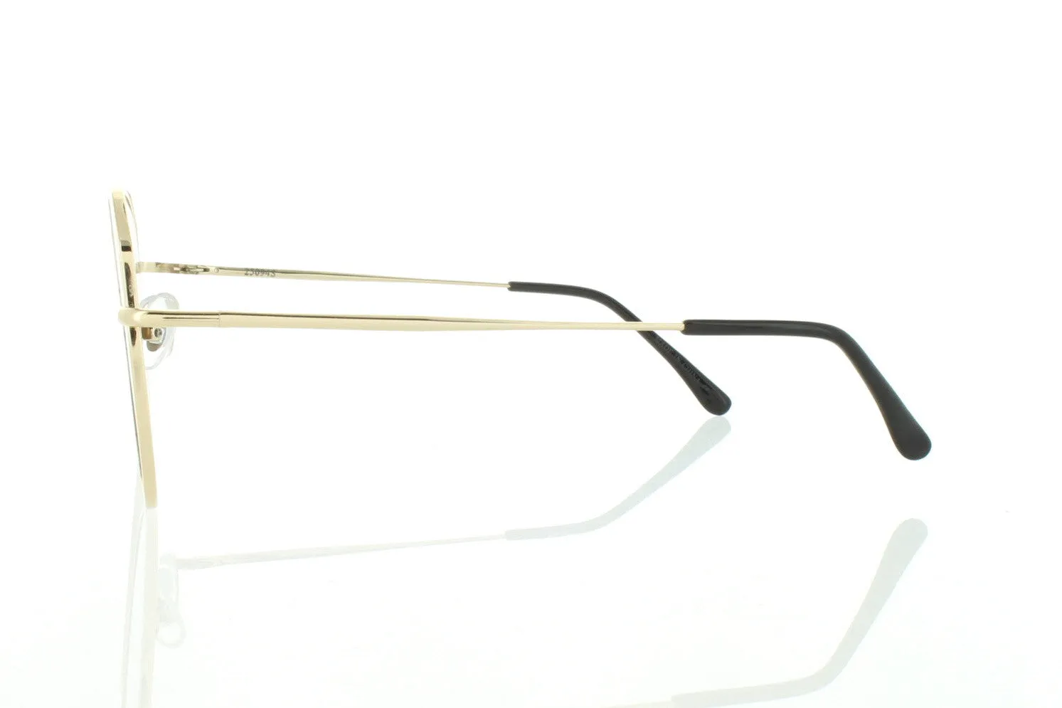 Gold Flat Aviator Sunglasses with Light Brown Lens 100% UV400