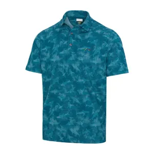 Greg Norman Ventilated Shark Print Polo - Dark Meadow