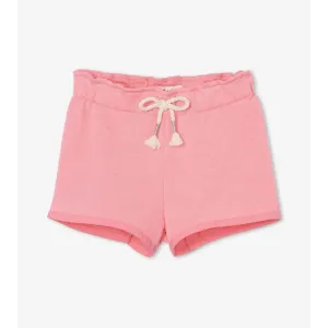 Hatley Geranium Pink French Terry Paper Bag Shorts