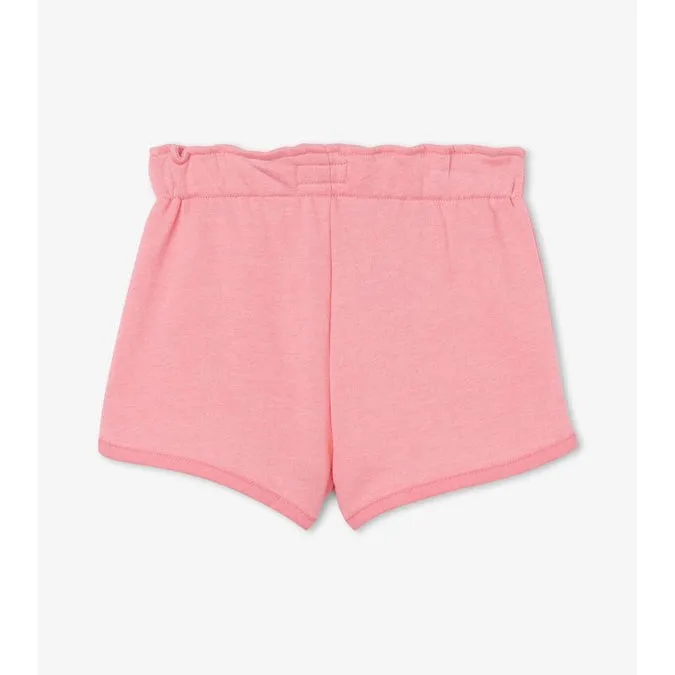 Hatley Geranium Pink French Terry Paper Bag Shorts