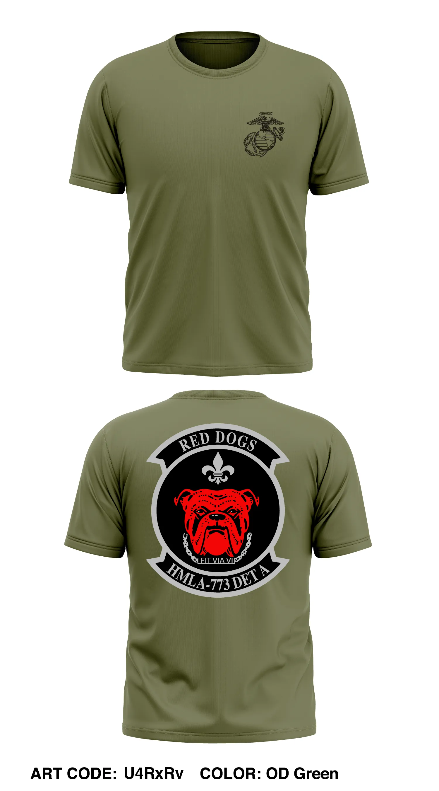 HMLA 773 Red Dogs Store 1 Core Men's SS Performance Tee - U4RxRv